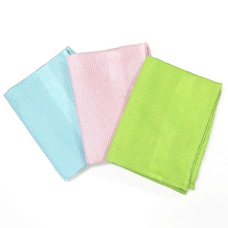 Chiffon en microfibre tissé gaufré de qualité supérieure | Sans traces pour le verre, les fenêtres et la vaisselle.