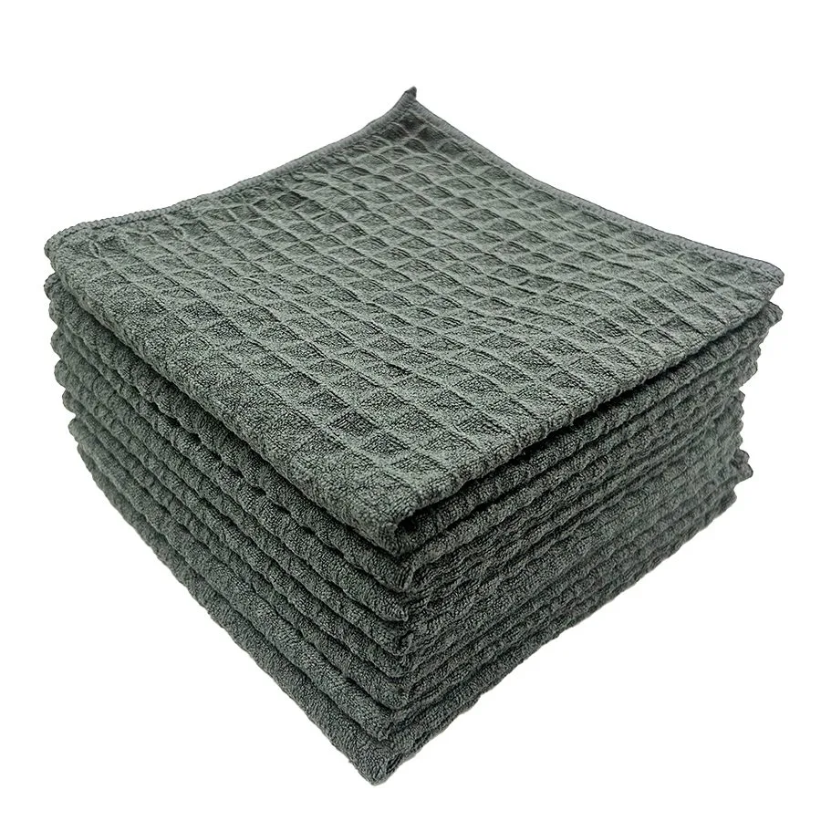 Chiffon de nettoyage épais à tissage gaufré | Très absorbant et non pelucheux