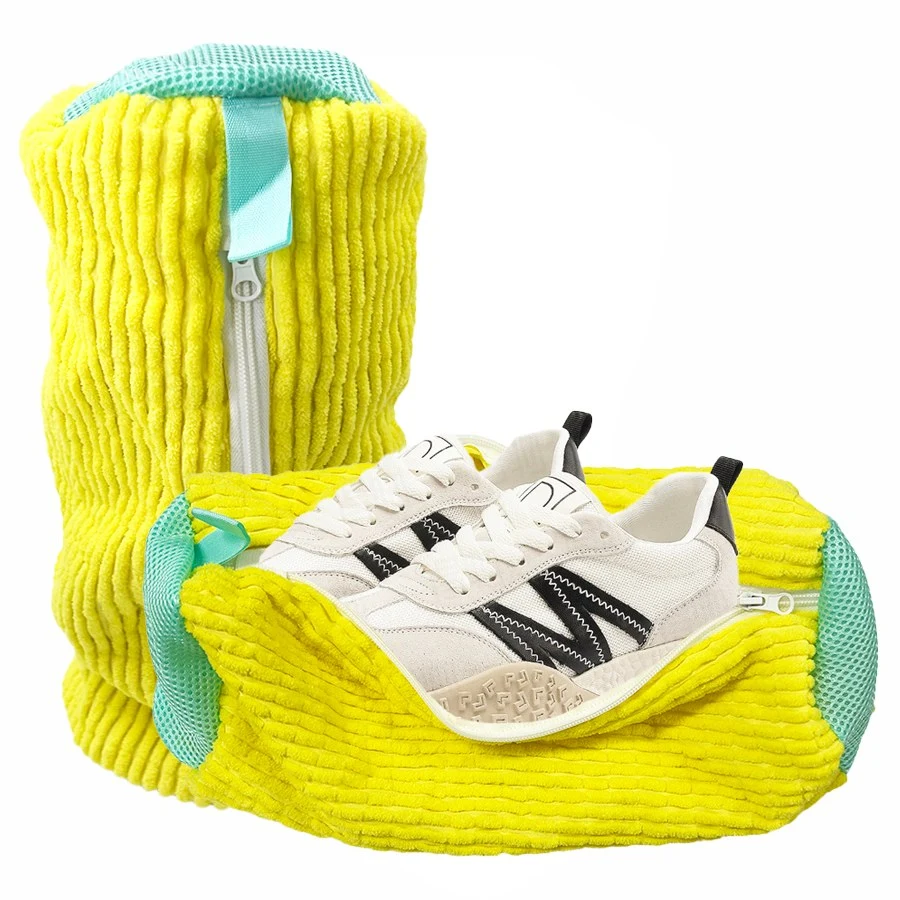 Sac à chaussures de voyage ultra doux en chenille et maille – pour le lavage et le voyage, anti-rayures